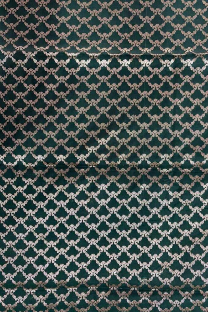 Bottle Green Semi Kataan Silk Banarasi Saree