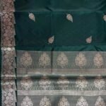 Bottle Green Semi Kataan Silk Banarasi Saree