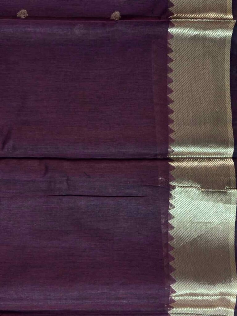 Chocolate Brown Cotton Silk Banarasi Saree