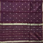 Chocolate Brown Cotton Silk Banarasi Saree