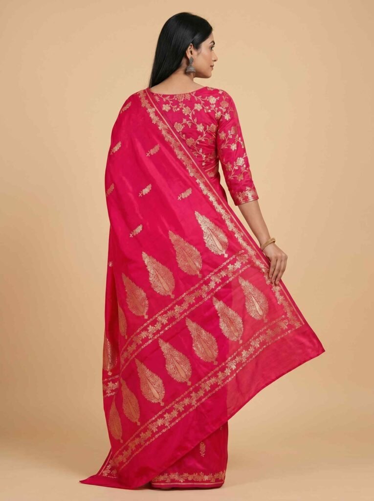 Red Semi Silk Banarasi Saree
