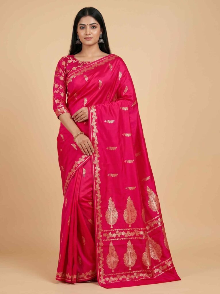 Red Semi Silk Banarasi Saree