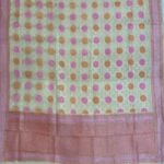 Light Yellow Khaddi Georgette Banarasi Dupatta