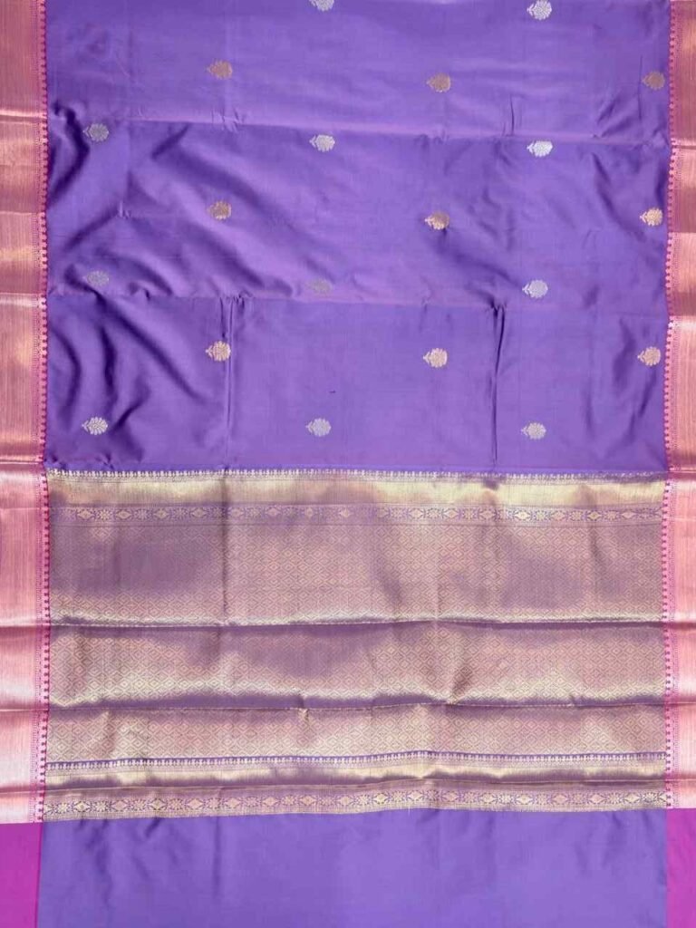 Lavender Semi Silk Banarasi Saree