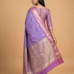 Lavender Semi Silk Banarasi Saree