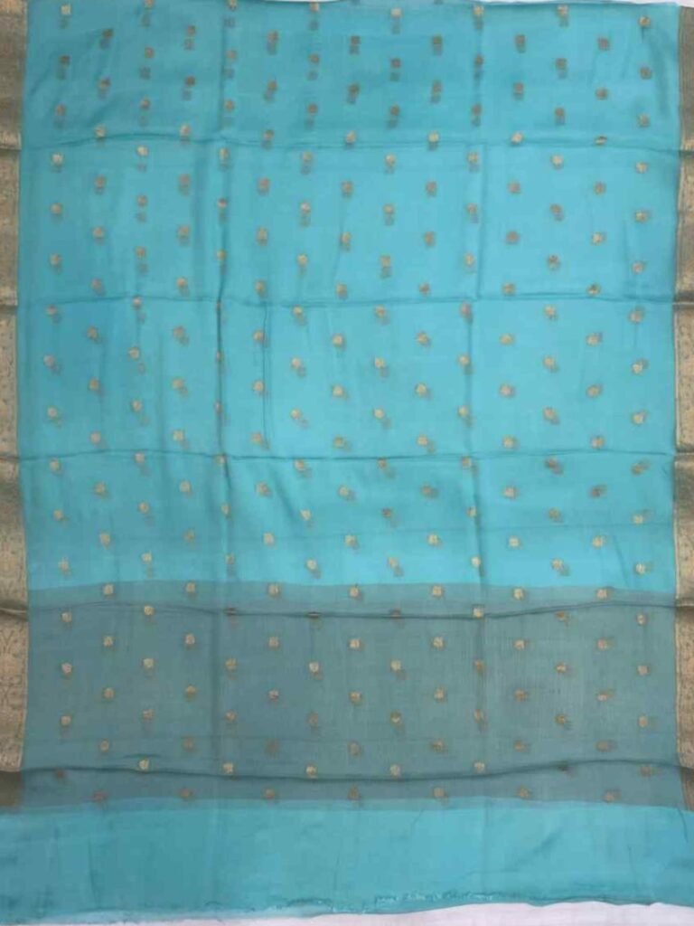 Light Blue Chiffon Silk Pure Banarasi Dupatta