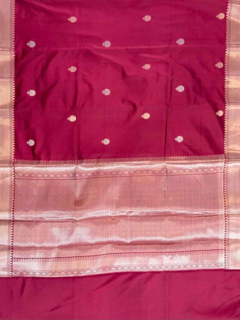 Maroon Semi Silk Banarasi Saree