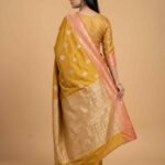 Mustard Semi Silk Banarasi Saree