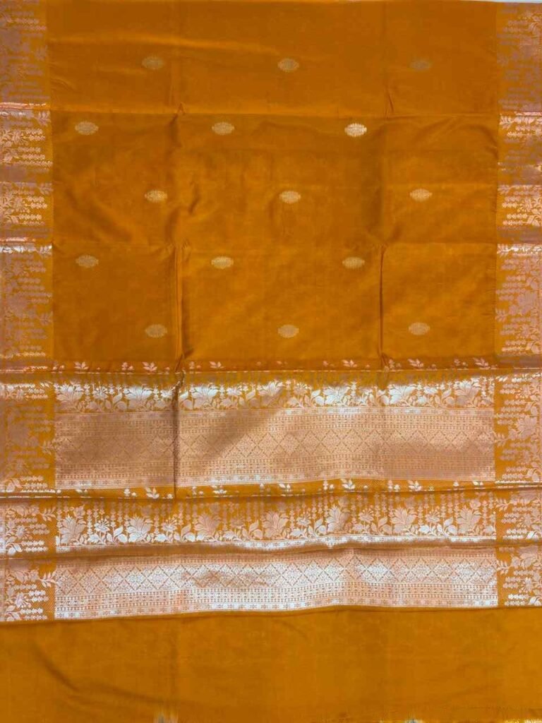 Mustard Semi Silk Banarasi Saree