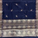 Navy Blue Semi Kataan Silk Banarasi Saree
