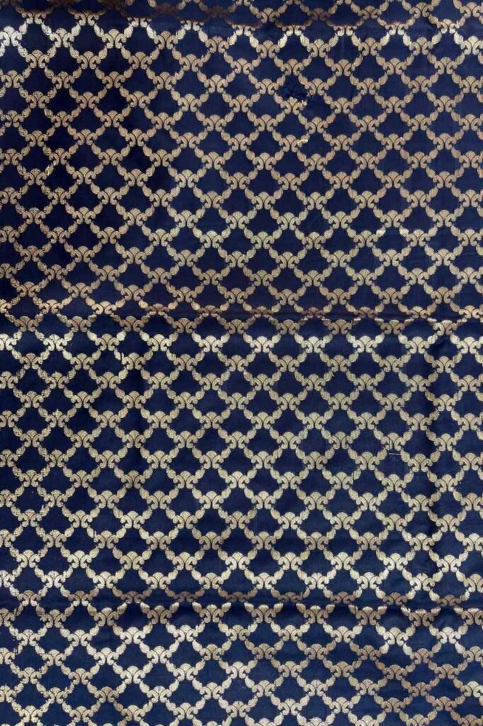 Navy Blue Semi Kataan Silk Banarasi Saree