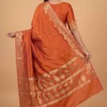 Orange Semi Silk Banarasi Saree