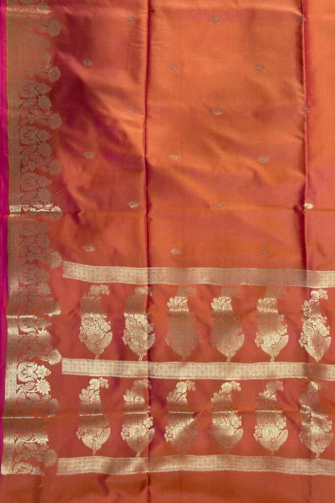 Orange Semi Silk Banarasi Saree