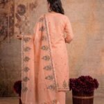 Peach Kota Doria Dress Material