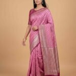 Pink cotton silk banarasi saree