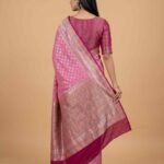 Pink cotton silk banarasi saree