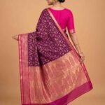 Purple Cotton Silk Pure Banarasi Saree