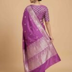 Purple Semi Silk Banarasi Saree