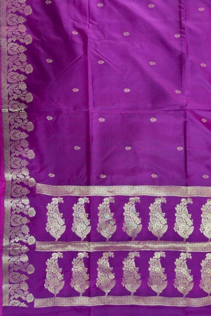 Purple Semi Silk Banarasi Saree