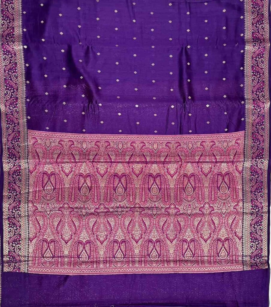 Purple Pure Cotton Silk Banarasi Saree