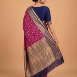 Rani pink cotton silk banarasi saree