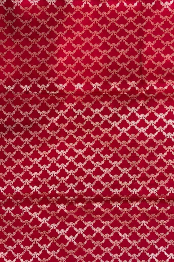 Red Semi Kataan Silk Banarasi Saree