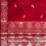Red Semi Kataan Silk Banarasi Saree