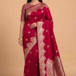 Red Semi Silk Banarasi Saree
