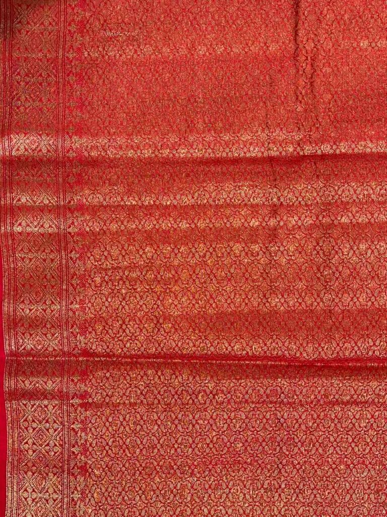 Red Pure Cotton Silk Banarasi Saree