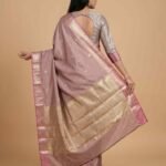 Rose Gold Semi Silk Banarasi Saree