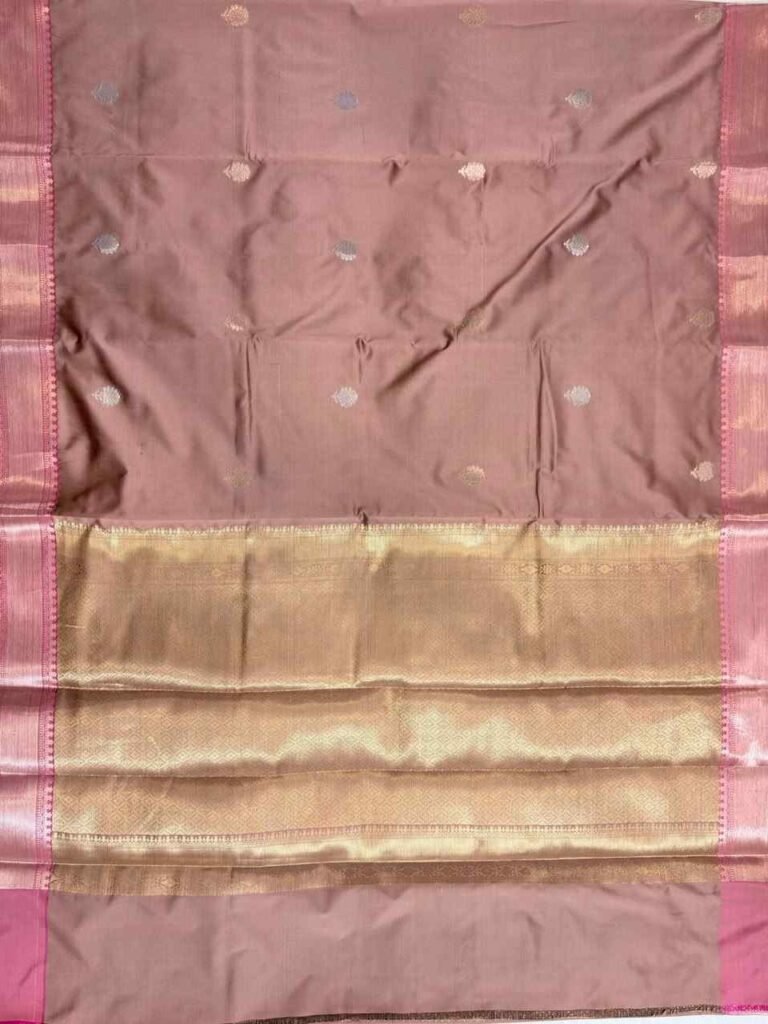 Rose Gold Semi Silk Banarasi Saree