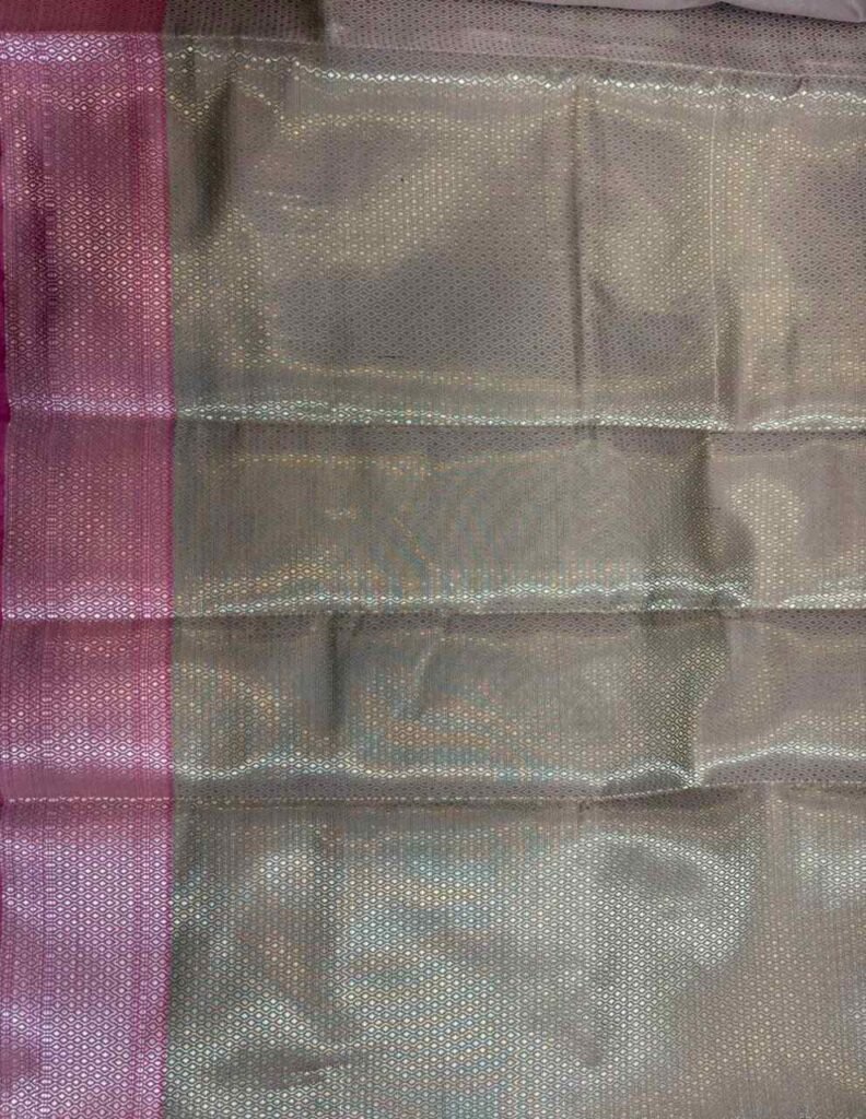 Rose Gold Semi Silk Banarasi Saree