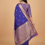 Royal Blue Semi Silk Banarasi Saree