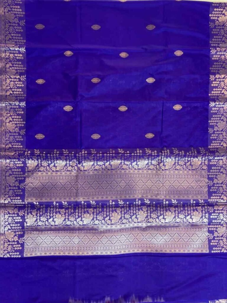 Royal Blue Semi Silk Banarasi Saree