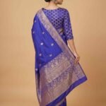 Royal Blue Semi Silk Banarasi Saree