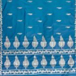 Teal Blue Semi Silk Banarasi Saree