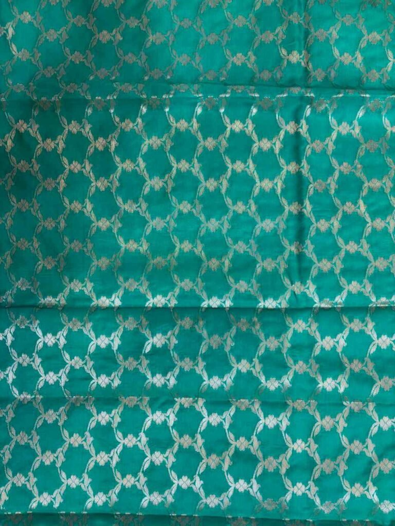 Turquoise Semi Silk Banarasi Saree