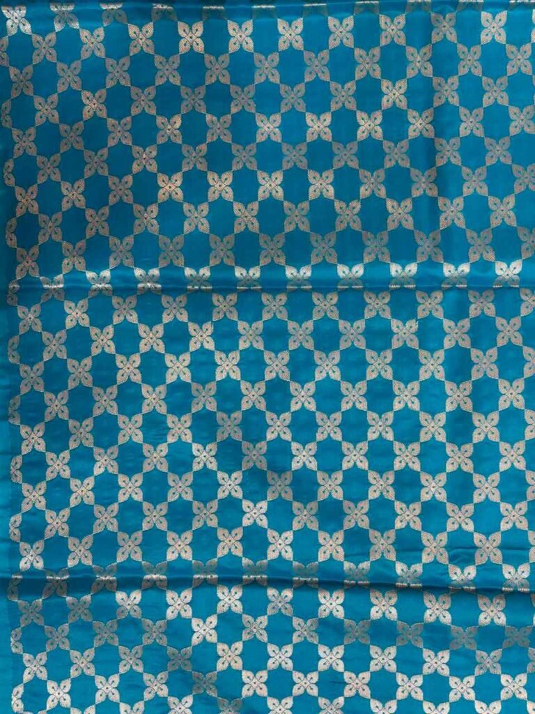 Turquoise Semi Silk Banarasi Saree