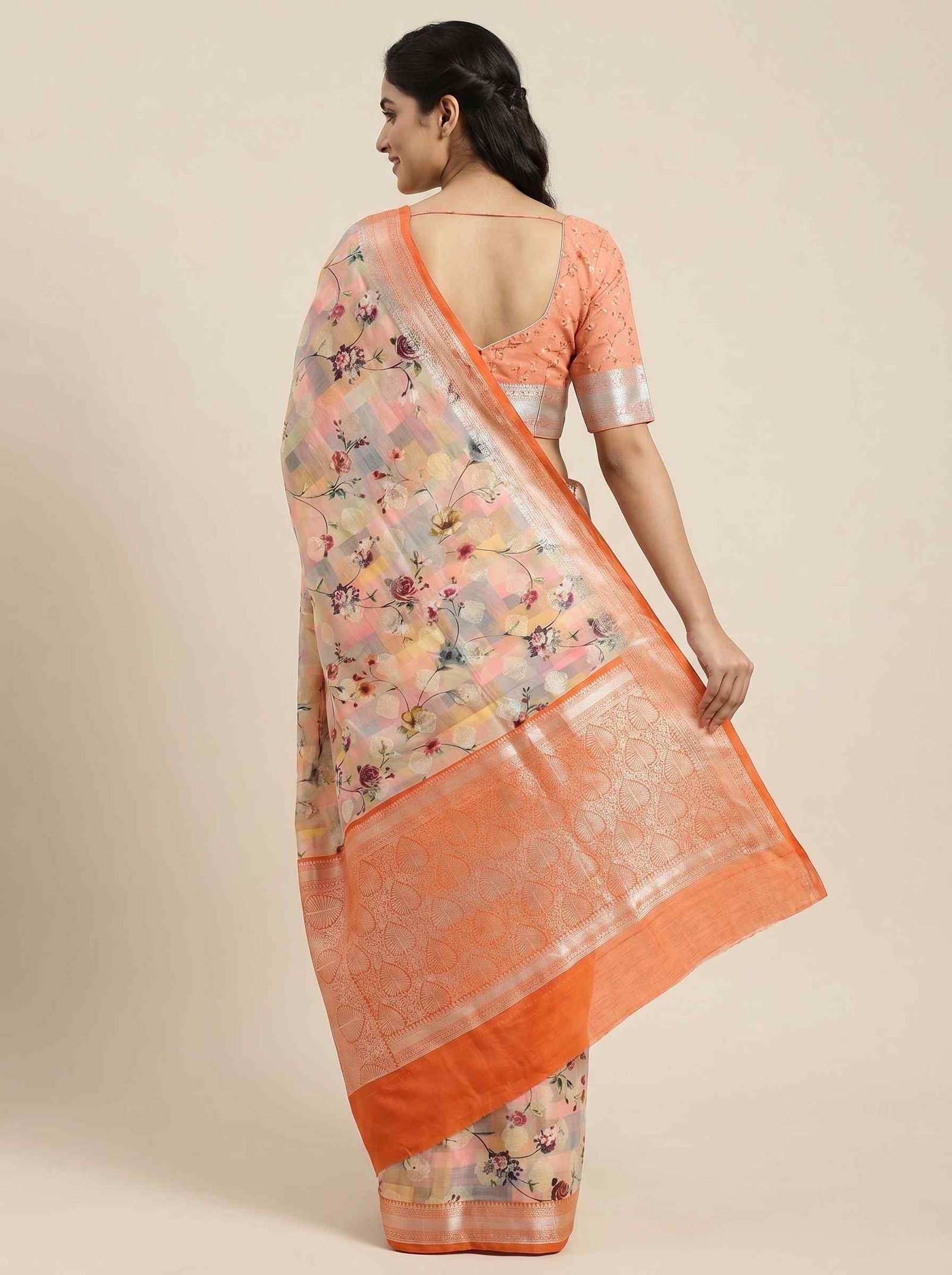 Digital Print Cotton Silk Pure Banarasi Saree