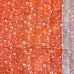 Orange Digital Print Cotton Silk Pure Banarasi Saree
