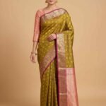 Banarasi Semi Kataan Silk Saree Contrast Colour