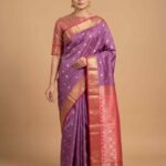 Banarasi Semi Kataan Silk Saree Contrast Colour