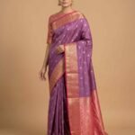 Lavender Semi Kataan Silk Banarasi Saree
