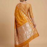 Orange Semi Silk Banarasi Saree