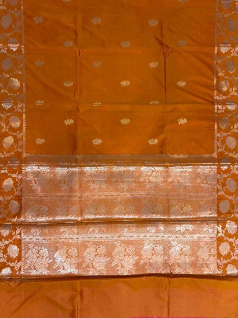 Orange Semi Silk Banarasi Saree
