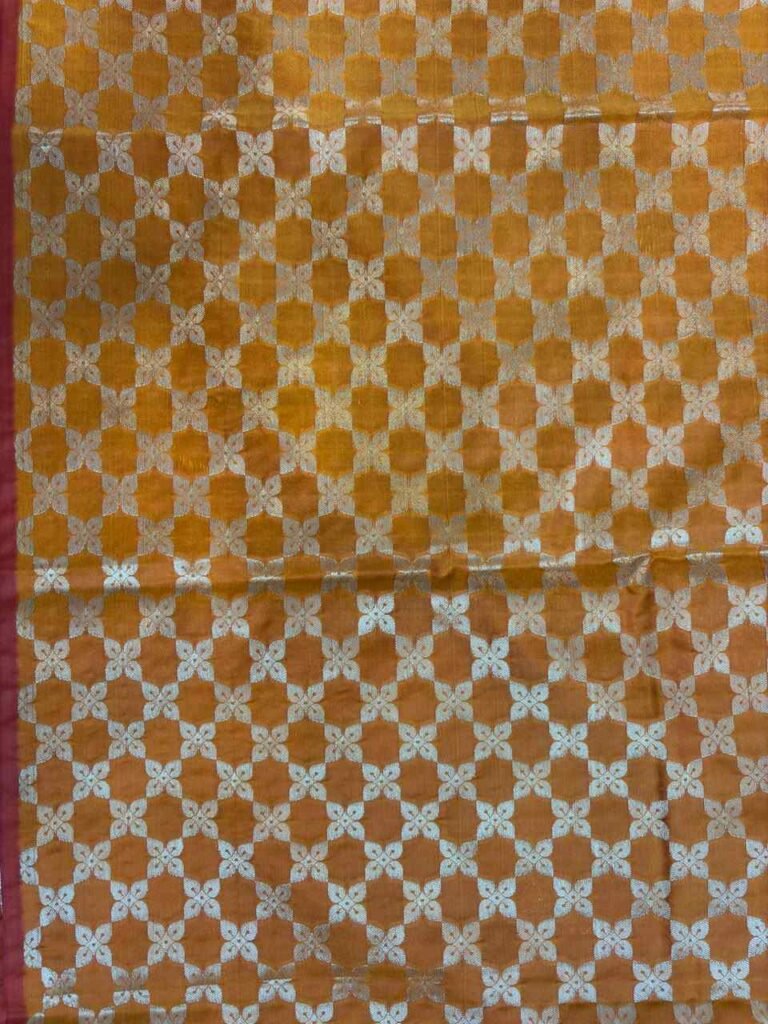 Banarasi Semi Kataan Silk Saree Orange Colour
