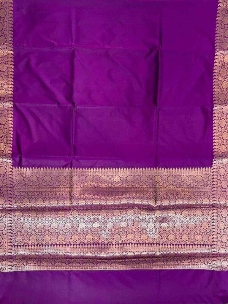 Purple Semi Kataan Silk Banarasi Saree