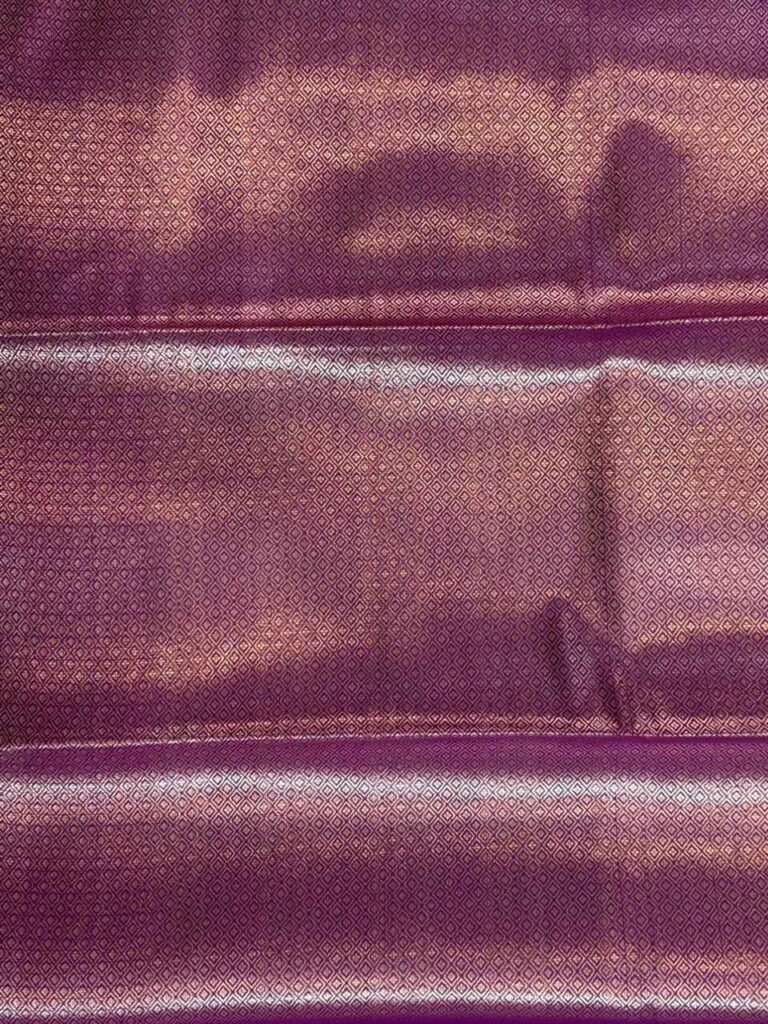 Purple Semi Kataan Silk Banarasi Saree