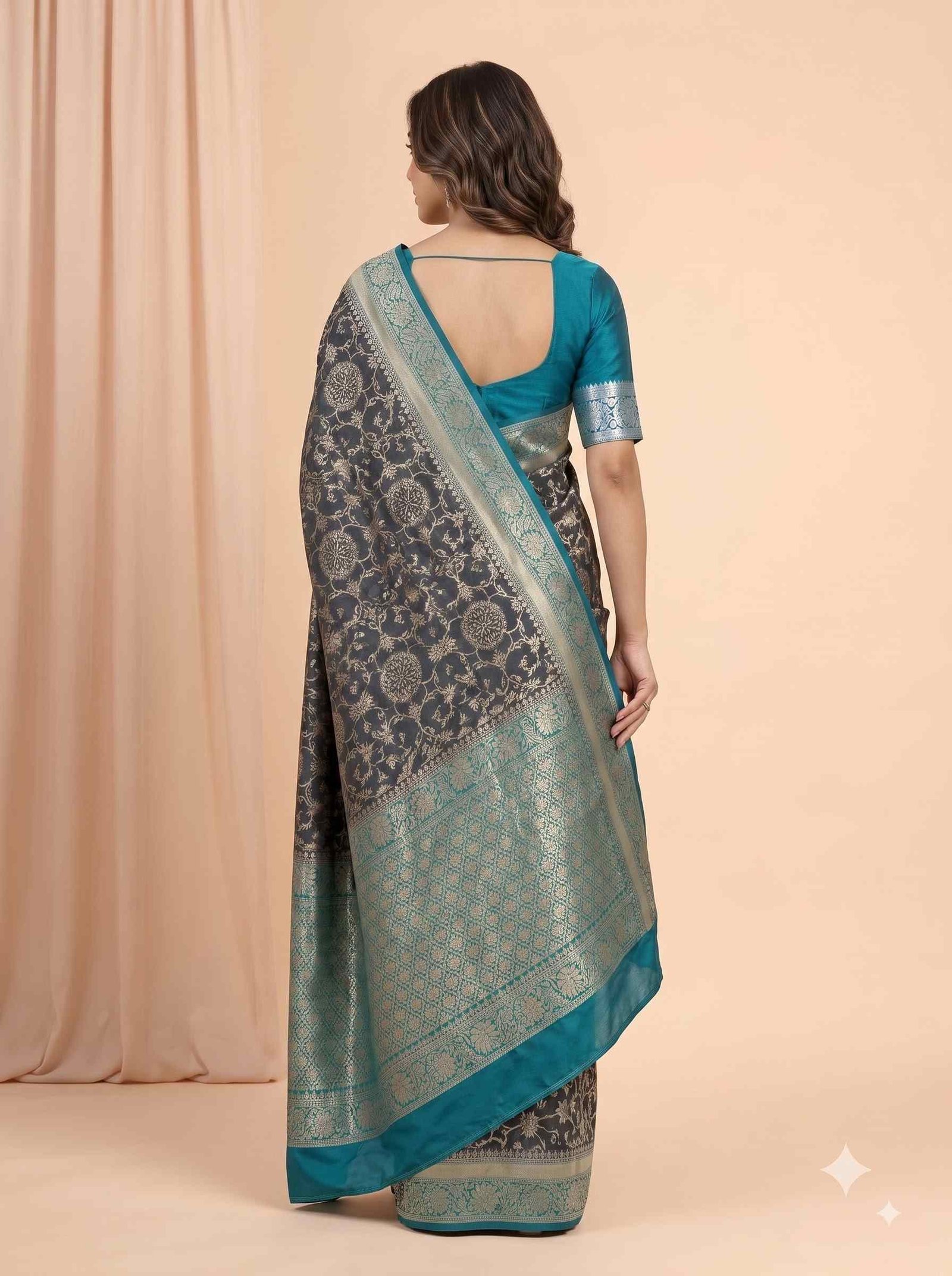 Black Chiniya Silk Pure Banarasi Saree