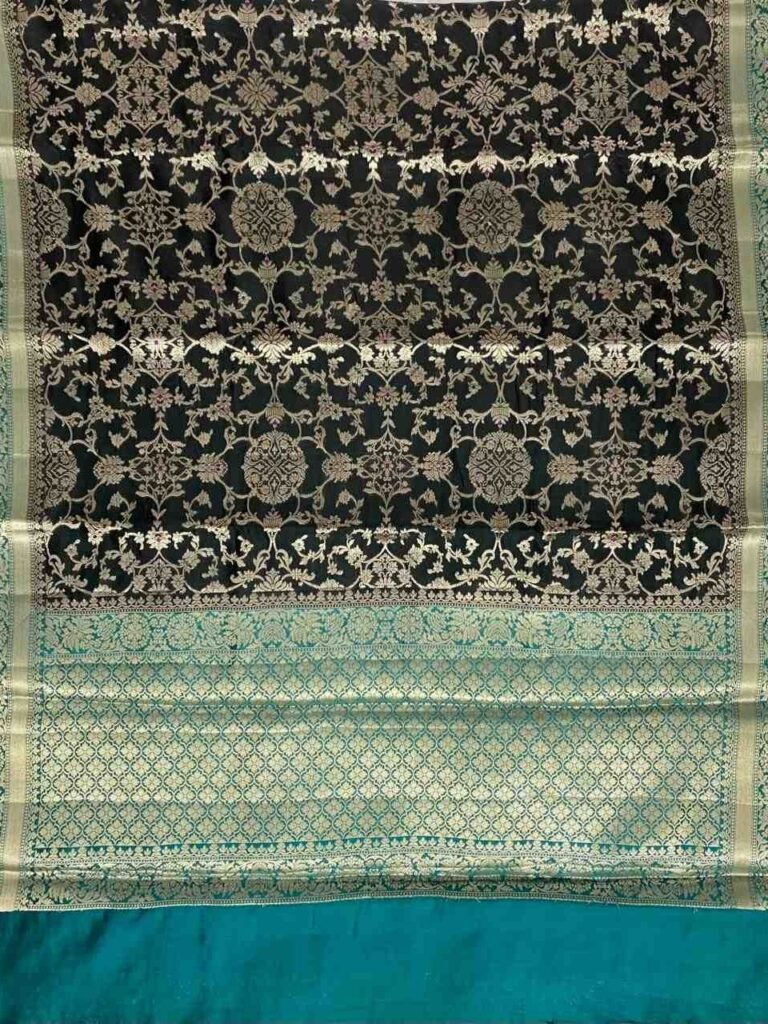 Black Chiniya Silk Pure Banarasi Saree